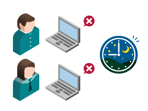 夜間のインターネット利用を禁止します